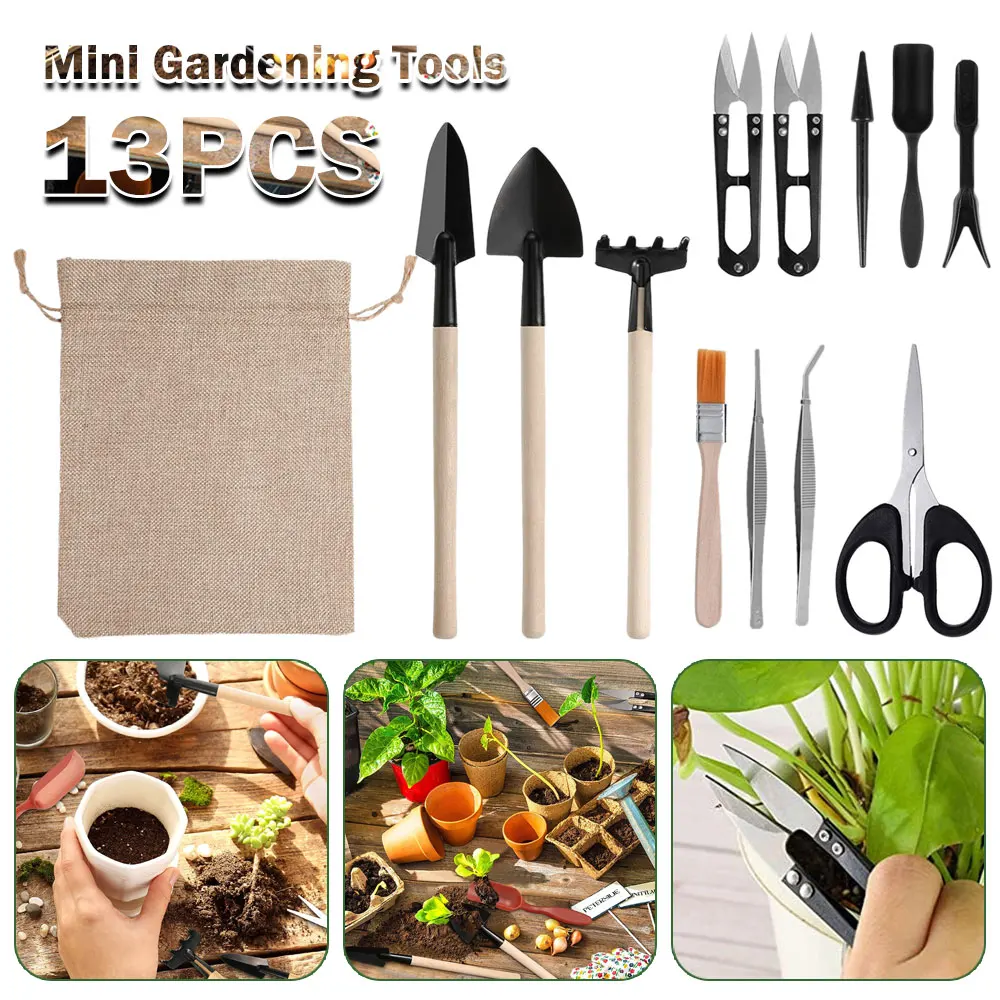 Gardening Tools Kit For Home Garden - 13PCS Succulent Plants Tool Set for