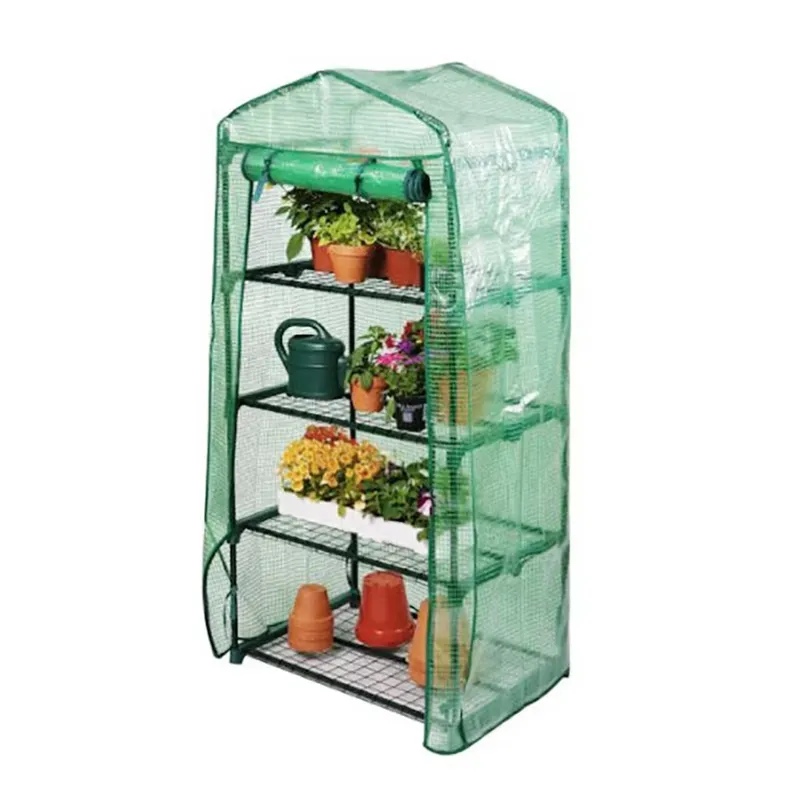 Greenhouse Mini Indoor - 4 Tier Roll-up Zipper Door Iron