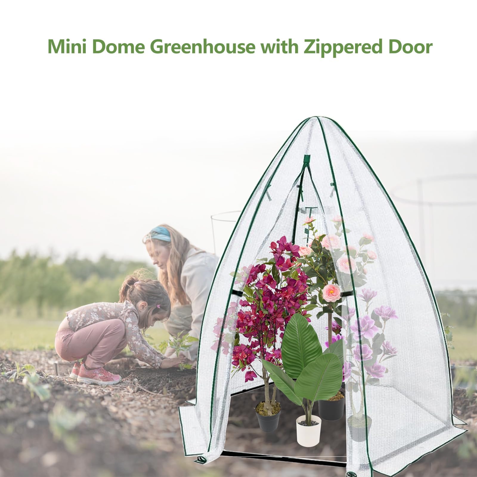 Greenhouse Mini Indoor - 54x54x71 Mini Hexagonal Greenhouse Portable Walk-in