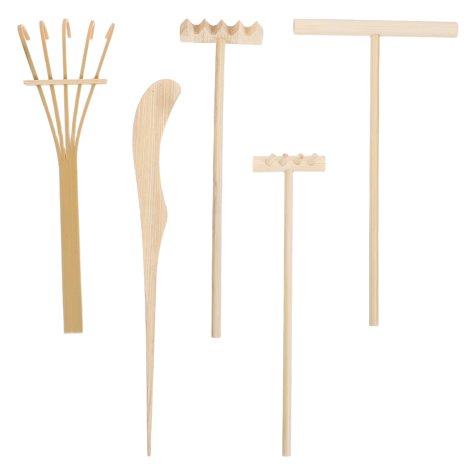 5Pcs Mini Bamboo Sand Garden R - Gardening Tools Drawing review and price