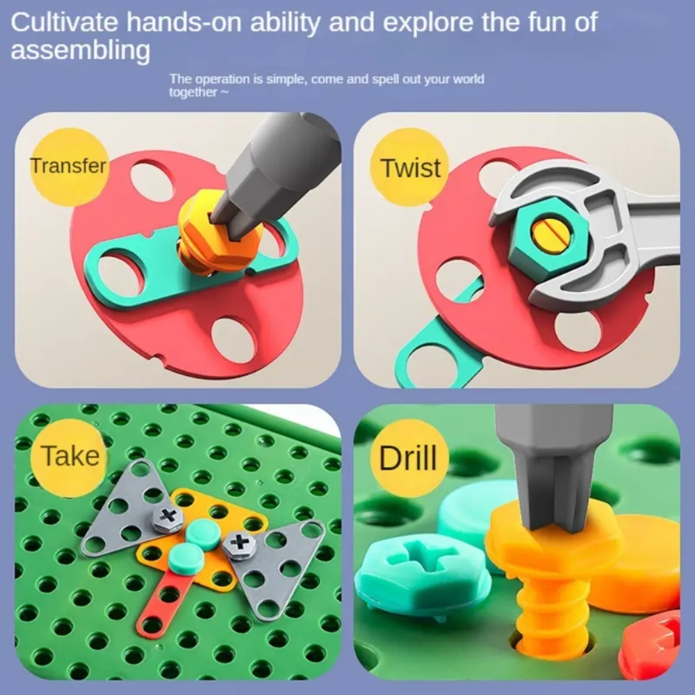 450Pcs Kids STEM Drill Set Cre - Gardening Tools For Kids review and price