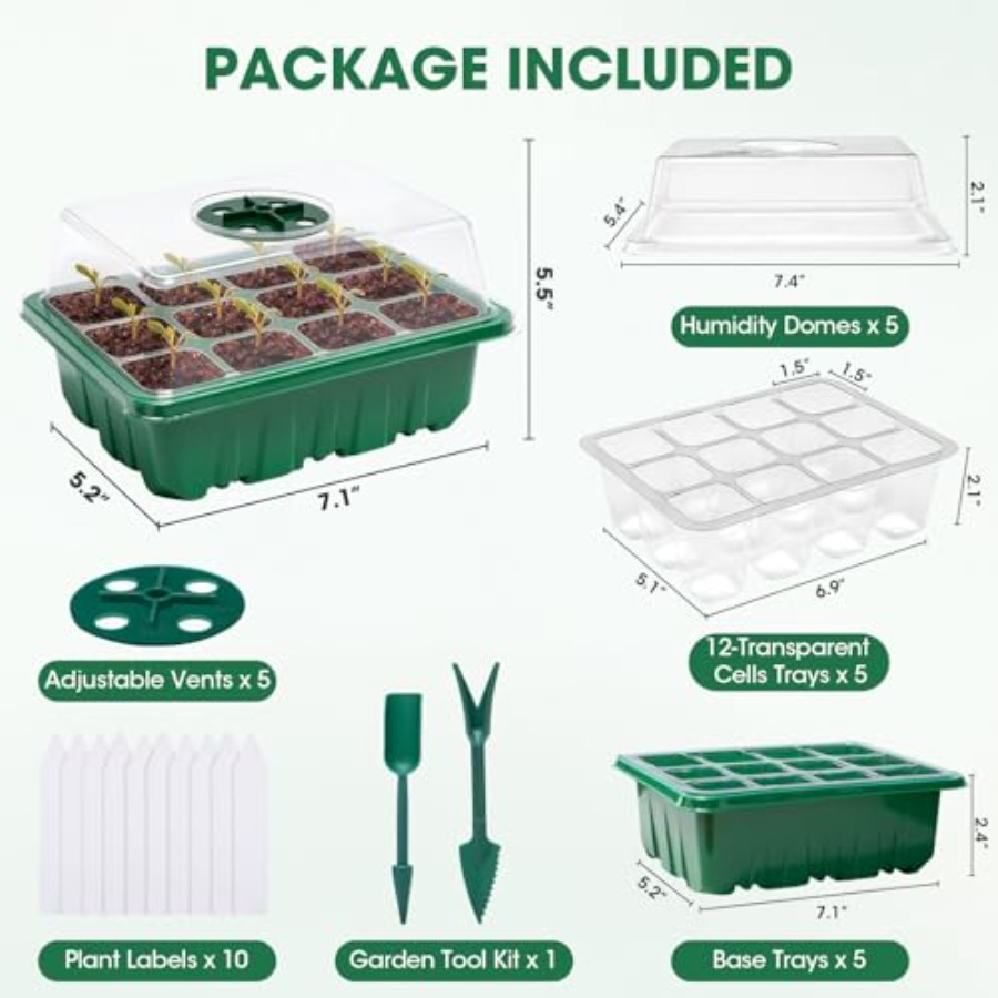5 Packs Seed Starter Tray with - Greenhouse Mini Indoor review and price